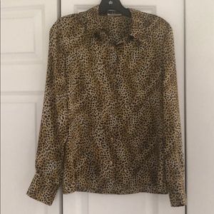 Equipment leopard silk blouse
